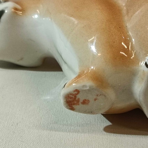 Lomonosov handmade decorative raccoon figurine like new porcelain