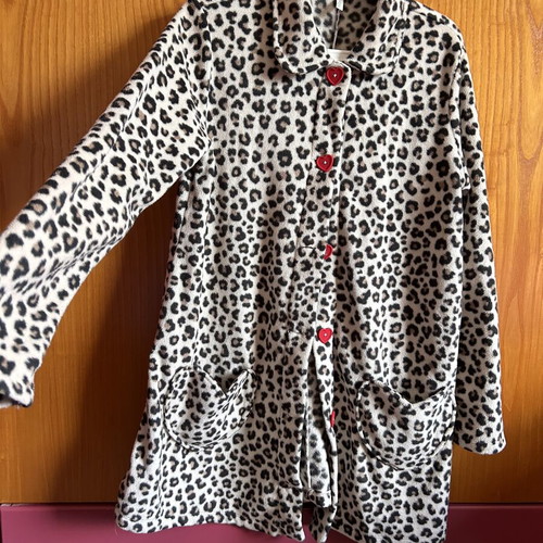 United Colors of Benetton women's fleece robe, leopard print, Small
