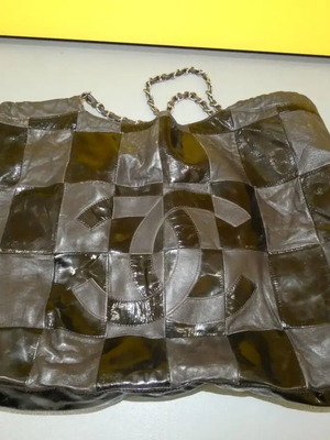 Chanel Patchwork Tote Bag Vintage Chocolate Bar Collection like new