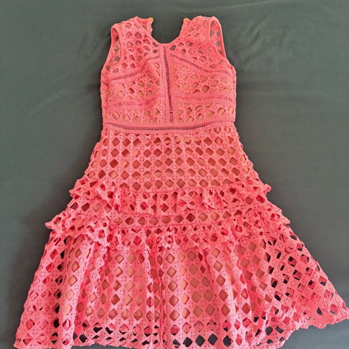 Pink Designer Cocktail Dress Open Back Size S Like New