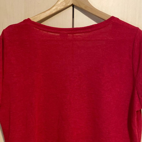 Red sequin embroidered short-sleeve blouse M&S new, size L