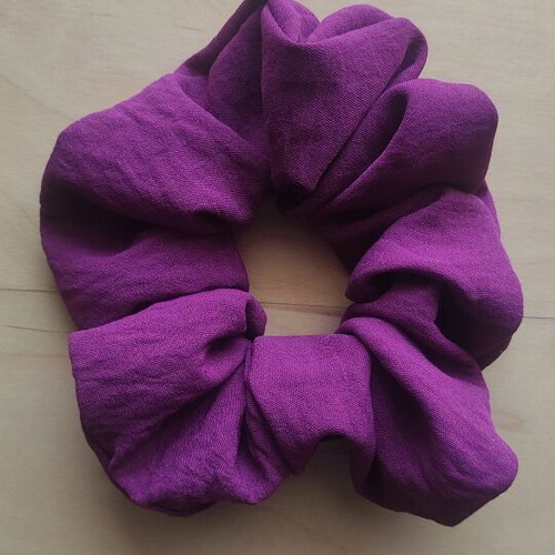 Scrunchies XL handmade, burgundy-purple fabric from Greek workshop