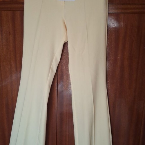 We Coss yellow small flared fabric pants new