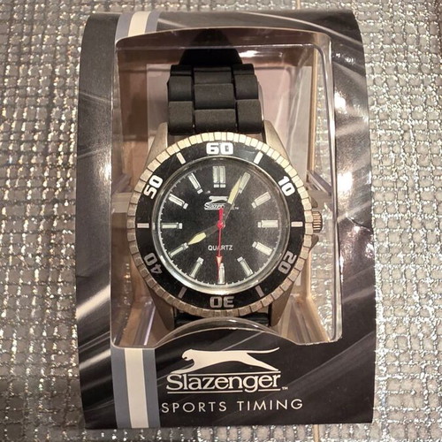 Slazenger wristwatch new, black, men's
