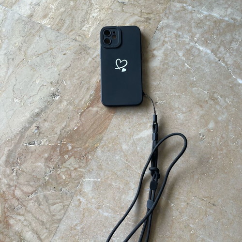 iPhone 12 mini case black heart