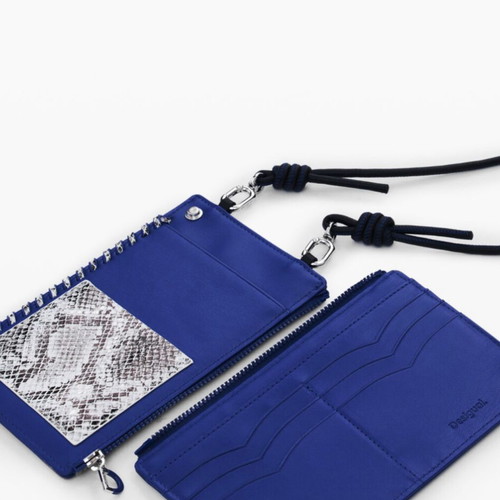 Desigual Phone Pochette like new, black and blue faux leather