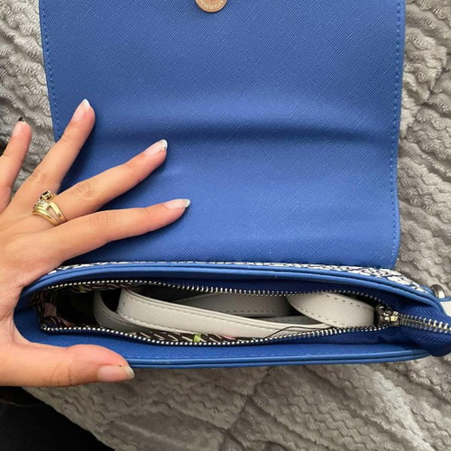 Doca crossbody bag new blue with white strap