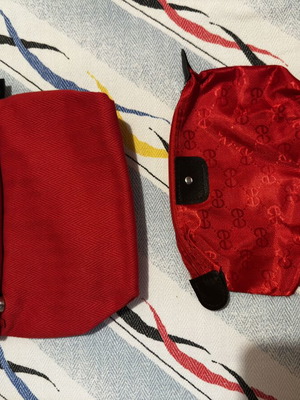 Red toiletry bags like new, set of 2, Apivita and Everyday