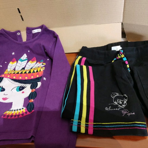 Clothes for 8-year-old girl used, Dpam blouse and Disney tracksuit