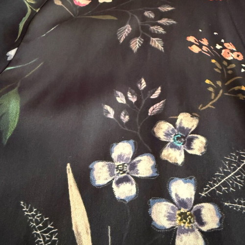 Satin Blue Floral Kimono Stradivarius Like New Size M