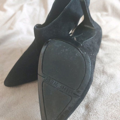 Nine West suede ankle boots 12cm heel size 6 1/2 like new, black
