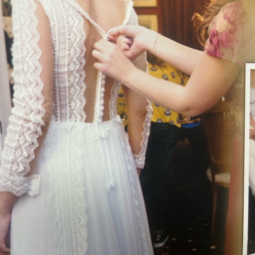 Wedding veil and skirt with train by Zolotas like new, white