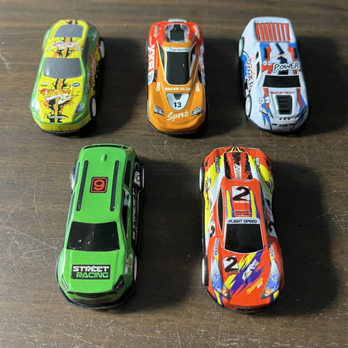 Pull Back Toy Cars Set of 5 Racing Collection like new