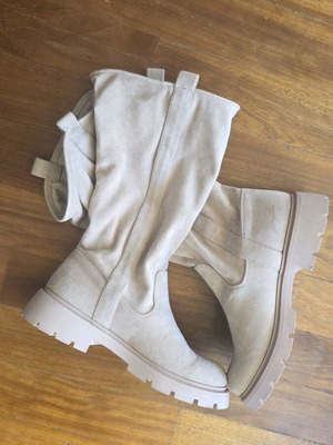 Suede tall beige boots size 40 new