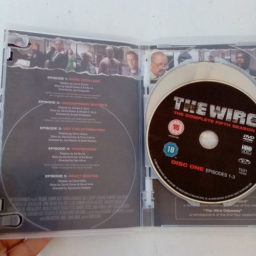 The Wire DVD series seasons 4 and 5 like new, subtitled