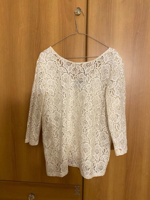 H&M lace blouse new, beige, size L