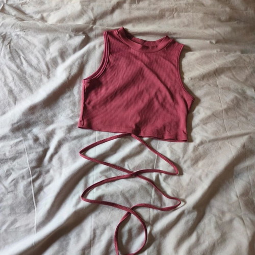Ribbed crop top dusty rose Shein like new