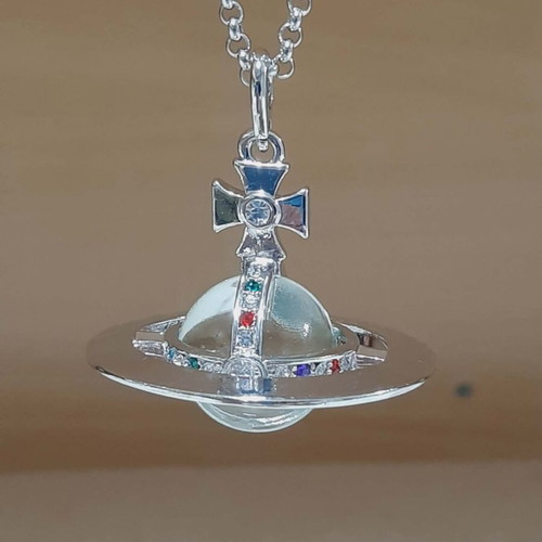 Vivienne Westwood Orb Pendant Necklace with Spherical Mint Stone, New