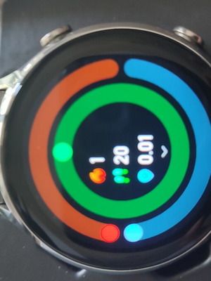 Smartwatch with stainless steel bracelet like new, black and silver