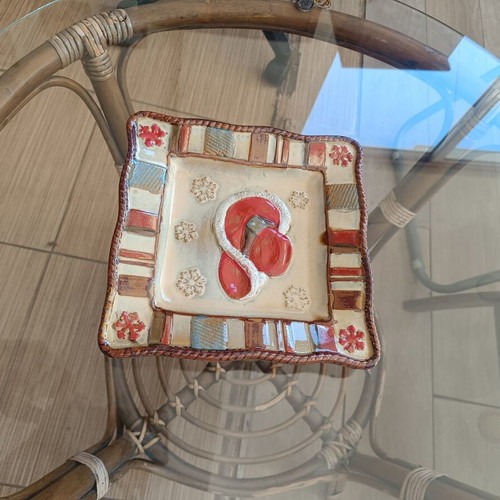 St. Nicholas Square Canyon Ranch Christmas ceramic square plate
