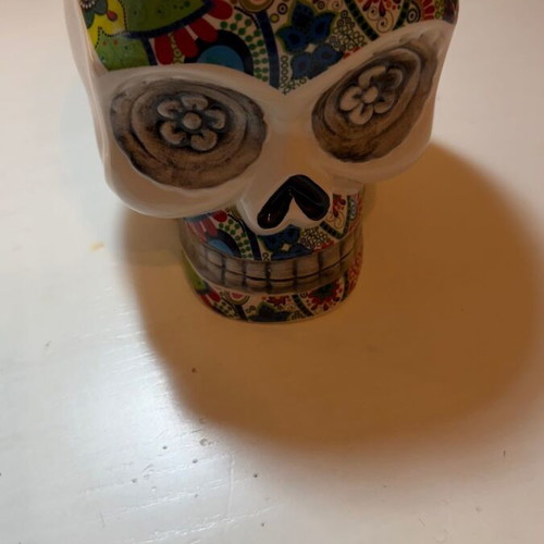 Ceramic Sugar Skull Ashtray Mexican Style