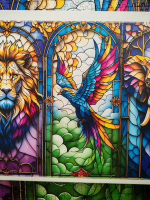 Trefl stained glass puzzle 1000 pieces like new
