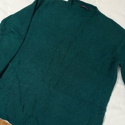 Zara knitted sweater used, dark green, size Medium