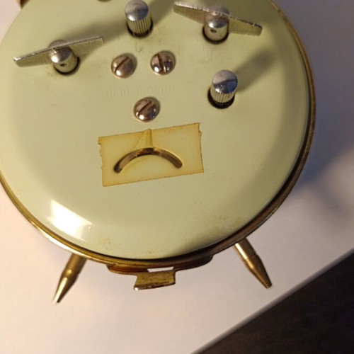 Five Rams table clock used, analog