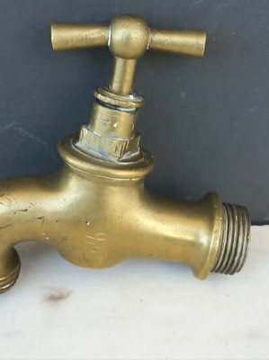 Bronze faucet used, antique retro large size c. 1930