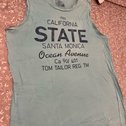 Tom Taylor sleeveless sports T-shirt used, size XL, green