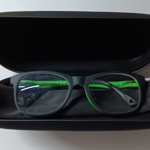 Invu Kids Glasses Used With Case Black Green