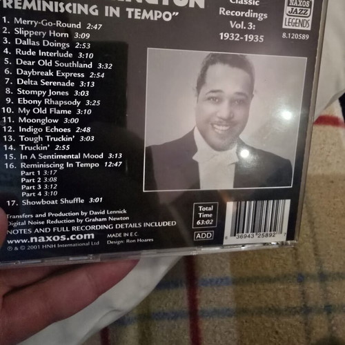 Duke Ellington Reminiscing In Tempo CD like new, jazz