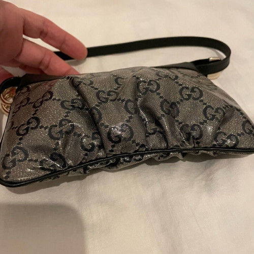 Gucci crossbody bag like new black and gray with gold glitter