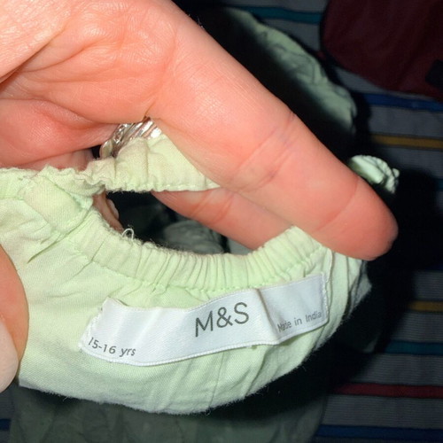 Maxi summer dress M&S Kids like new, soft green, embroidered boho style