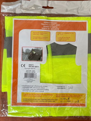 Safety vest with reflective strips new, yellow