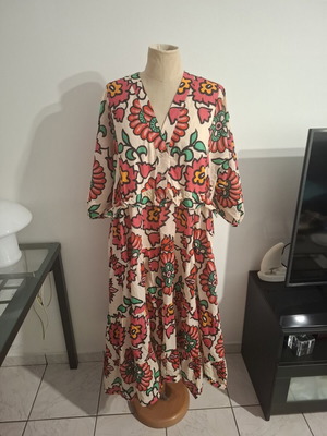 Karavan πολύχρωμο φόρεμα one size με μανίκια 3/4 σαν καινούργιο
