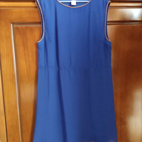 Midi dress blue used, size L with decorative chain