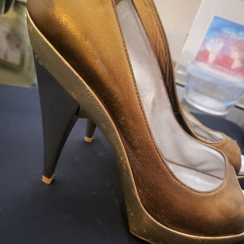 Dsquared2 heels used 12 cm, gold and silver leather