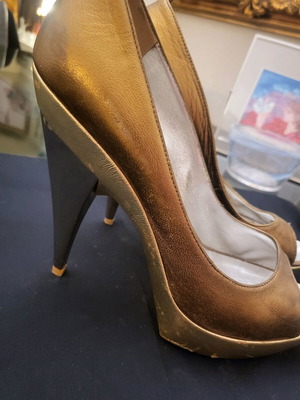 Dsquared2 heels used 12 cm, gold and silver leather