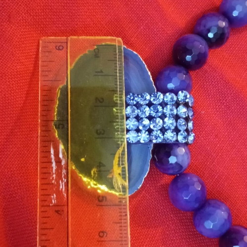 Necklace with semiprecious stones handmade vintage 90s amethyst beads