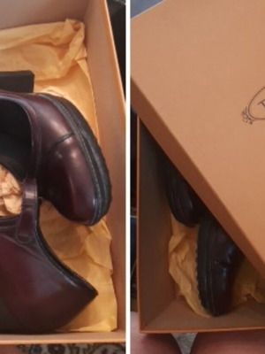 Tod's high heeled shoes like new, cherry brown leather, rubber sole