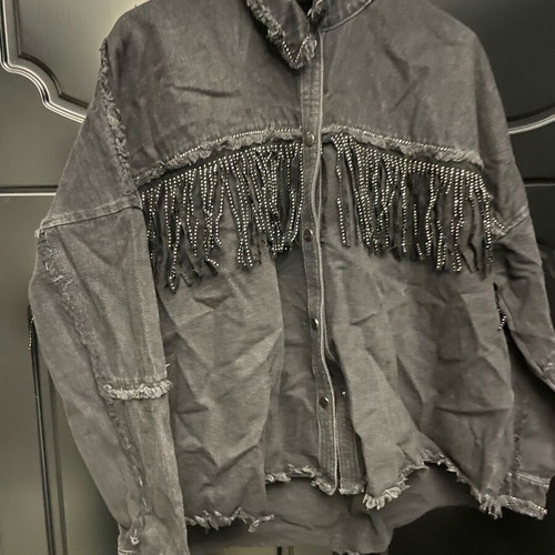 Zara strass denim jacket like new, size XL