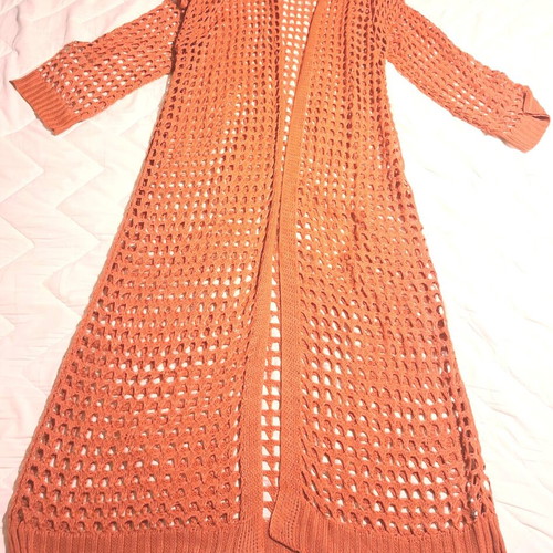 Parfois orange knitted maxi cardigan size XL new disco style
