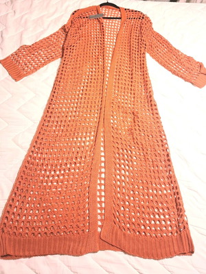 Parfois orange knitted maxi cardigan size XL new disco style