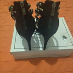 Black GoGo Shoes sandal new with studs and zipper, size 39