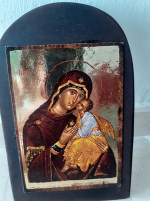 Wooden handmade religious icon new, 27x17 cm, decoupage