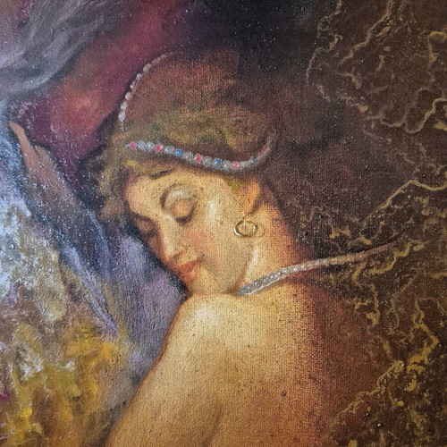 Dionysis Manonas oil painting like new with gold frame 83x63 cm
