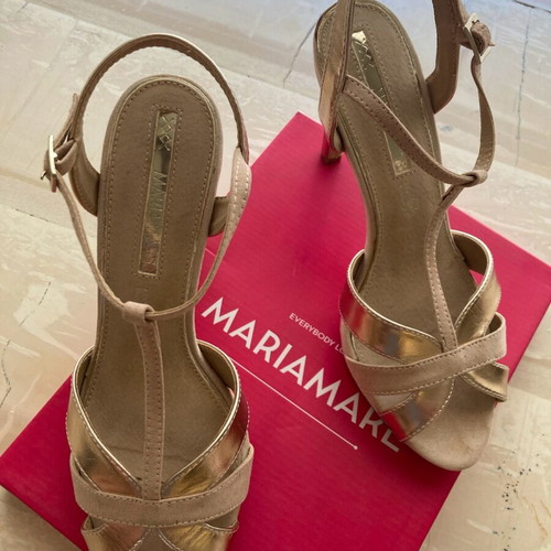 Mariamare sandals 12cm heel size 40 pink gold like new