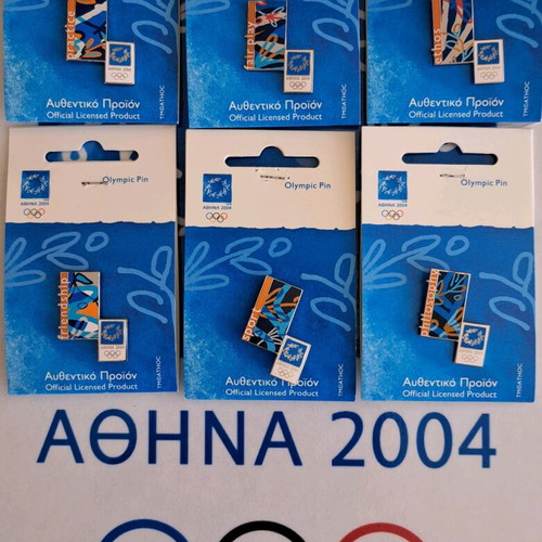 Athens 2004 Olympic Games pins set of 6, new