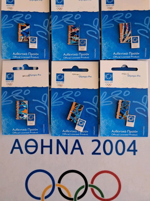 Athens 2004 Olympic Games pins set of 6, new